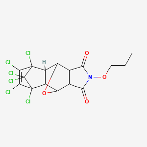 molecular formula C16H13Cl6NO4 B5156251 3,4,5,6,15,15-六氯-11-丙氧基-14-氧杂-11-氮杂五环[6.5.1.1~3,6~.0~2,7~.0~9,13~]十五碳-4-烯-10,12-二酮 