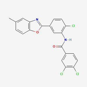 3,4-dichloro-N-[2-chloro-5-(5-methyl-1,3-benzoxazol-2-yl)phenyl]benzamide