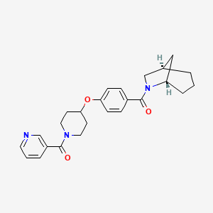 molecular formula C25H29N3O3 B5156275 (1R*,5S*)-6-(4-{[1-(3-pyridinylcarbonyl)-4-piperidinyl]oxy}benzoyl)-6-azabicyclo[3.2.1]octane 