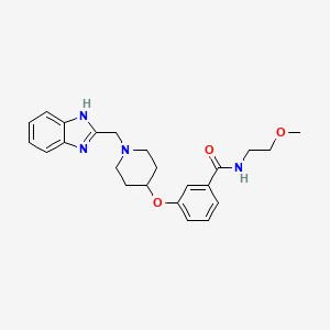 molecular formula C23H28N4O3 B5156291 3-{[1-(1H-benzimidazol-2-ylmethyl)-4-piperidinyl]oxy}-N-(2-methoxyethyl)benzamide 