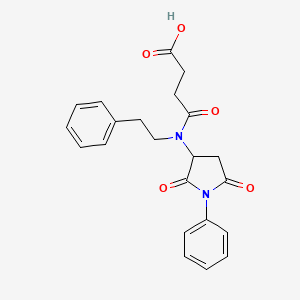 molecular formula C22H22N2O5 B5156311 4-[(2,5-dioxo-1-phenyl-3-pyrrolidinyl)(2-phenylethyl)amino]-4-oxobutanoic acid 