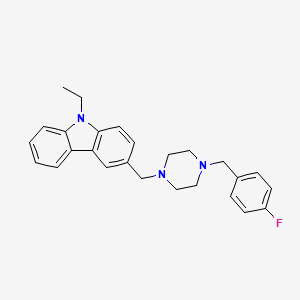 molecular formula C26H28FN3 B5156314 9-ethyl-3-{[4-(4-fluorobenzyl)-1-piperazinyl]methyl}-9H-carbazole 