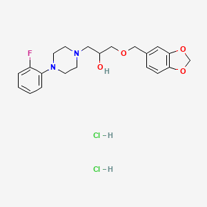 molecular formula C21H27Cl2FN2O4 B5156316 1-(1,3-benzodioxol-5-ylmethoxy)-3-[4-(2-fluorophenyl)-1-piperazinyl]-2-propanol dihydrochloride 