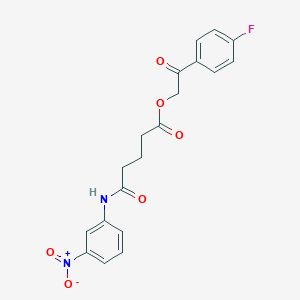 molecular formula C19H17FN2O6 B5156321 2-(4-fluorophenyl)-2-oxoethyl 5-[(3-nitrophenyl)amino]-5-oxopentanoate 