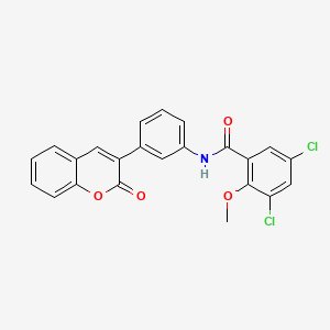 molecular formula C23H15Cl2NO4 B5156345 3,5-dichloro-2-methoxy-N-[3-(2-oxo-2H-chromen-3-yl)phenyl]benzamide 
