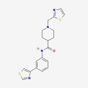 molecular formula C19H20N4OS2 B5156350 1-(1,3-thiazol-2-ylmethyl)-N-[3-(1,3-thiazol-4-yl)phenyl]-4-piperidinecarboxamide 