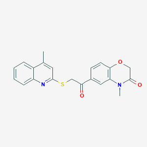 molecular formula C21H18N2O3S B5156360 4-methyl-6-{[(4-methyl-2-quinolinyl)thio]acetyl}-2H-1,4-benzoxazin-3(4H)-one 