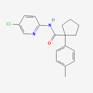 molecular formula C18H19ClN2O B5156363 N-(5-chloro-2-pyridinyl)-1-(4-methylphenyl)cyclopentanecarboxamide 