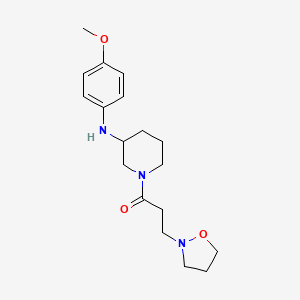 molecular formula C18H27N3O3 B5156367 1-[3-(2-isoxazolidinyl)propanoyl]-N-(4-methoxyphenyl)-3-piperidinamine 