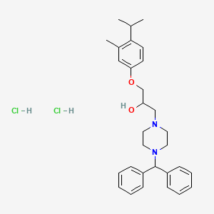molecular formula C30H40Cl2N2O2 B5156371 1-[4-(diphenylmethyl)-1-piperazinyl]-3-(4-isopropyl-3-methylphenoxy)-2-propanol dihydrochloride 