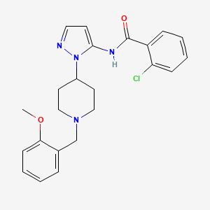 molecular formula C23H25ClN4O2 B5156418 2-chloro-N-{1-[1-(2-methoxybenzyl)-4-piperidinyl]-1H-pyrazol-5-yl}benzamide 