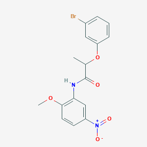 molecular formula C16H15BrN2O5 B5156475 2-(3-bromophenoxy)-N-(2-methoxy-5-nitrophenyl)propanamide 