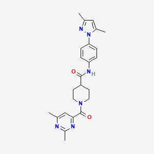 molecular formula C24H28N6O2 B5156481 N-[4-(3,5-dimethyl-1H-pyrazol-1-yl)phenyl]-1-[(2,6-dimethyl-4-pyrimidinyl)carbonyl]-4-piperidinecarboxamide 