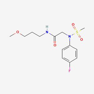 molecular formula C13H19FN2O4S B5156495 N~2~-(4-fluorophenyl)-N~1~-(3-methoxypropyl)-N~2~-(methylsulfonyl)glycinamide 