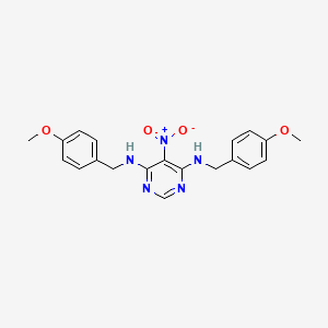 molecular formula C20H21N5O4 B5156502 N,N'-bis(4-methoxybenzyl)-5-nitro-4,6-pyrimidinediamine 