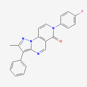 molecular formula C22H15FN4O B5156510 7-(4-fluorophenyl)-2-methyl-3-phenylpyrazolo[1,5-a]pyrido[3,4-e]pyrimidin-6(7H)-one 