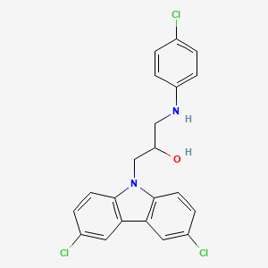 molecular formula C21H17Cl3N2O B5156545 1-[(4-chlorophenyl)amino]-3-(3,6-dichloro-9H-carbazol-9-yl)-2-propanol CAS No. 301353-99-1