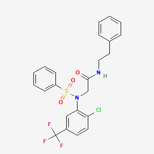 molecular formula C23H20ClF3N2O3S B5156558 N~2~-[2-chloro-5-(trifluoromethyl)phenyl]-N~1~-(2-phenylethyl)-N~2~-(phenylsulfonyl)glycinamide 