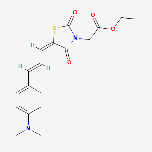 molecular formula C18H20N2O4S B5156563 ethyl (5-{3-[4-(dimethylamino)phenyl]-2-propen-1-ylidene}-2,4-dioxo-1,3-thiazolidin-3-yl)acetate 