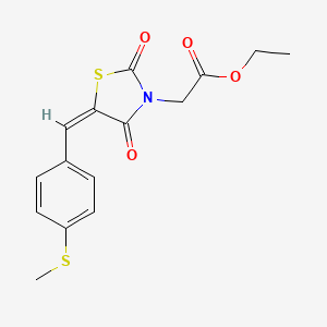 molecular formula C15H15NO4S2 B5156576 ethyl {5-[4-(methylthio)benzylidene]-2,4-dioxo-1,3-thiazolidin-3-yl}acetate 