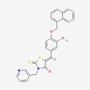 molecular formula C28H22N2O3S2 B5156578 5-[3-methoxy-4-(1-naphthylmethoxy)benzylidene]-3-(3-pyridinylmethyl)-2-thioxo-1,3-thiazolidin-4-one 