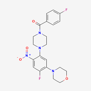 molecular formula C21H22F2N4O4 B5156581 4-{2-fluoro-5-[4-(4-fluorobenzoyl)-1-piperazinyl]-4-nitrophenyl}morpholine 