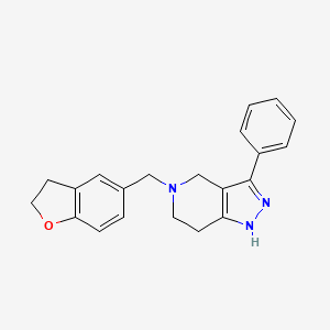 molecular formula C21H21N3O B5156607 5-(2,3-dihydro-1-benzofuran-5-ylmethyl)-3-phenyl-4,5,6,7-tetrahydro-1H-pyrazolo[4,3-c]pyridine 
