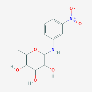 molecular formula C12H16N2O6 B5156636 6-deoxy-N-(3-nitrophenyl)-alpha-L-mannopyranosylamine 
