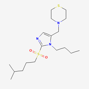 molecular formula C18H33N3O2S2 B5156668 4-({1-butyl-2-[(4-methylpentyl)sulfonyl]-1H-imidazol-5-yl}methyl)thiomorpholine 