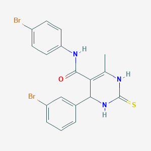 molecular formula C18H15Br2N3OS B5156674 4-(3-bromophenyl)-N-(4-bromophenyl)-6-methyl-2-thioxo-1,2,3,4-tetrahydro-5-pyrimidinecarboxamide 