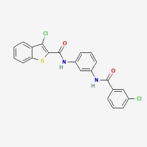 molecular formula C22H14Cl2N2O2S B5156698 3-chloro-N-{3-[(3-chlorobenzoyl)amino]phenyl}-1-benzothiophene-2-carboxamide 