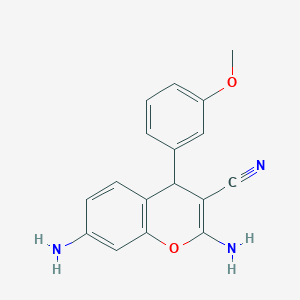 molecular formula C17H15N3O2 B5156712 2,7-diamino-4-(3-methoxyphenyl)-4H-chromene-3-carbonitrile 