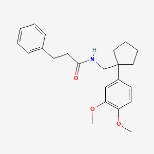 molecular formula C23H29NO3 B5156723 N-{[1-(3,4-dimethoxyphenyl)cyclopentyl]methyl}-3-phenylpropanamide 