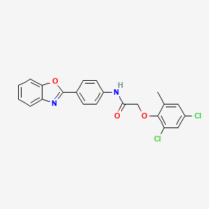 molecular formula C22H16Cl2N2O3 B5156733 N-[4-(1,3-benzoxazol-2-yl)phenyl]-2-(2,4-dichloro-6-methylphenoxy)acetamide 