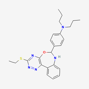 molecular formula C24H29N5OS B5156748 4-[3-(ethylthio)-6,7-dihydro[1,2,4]triazino[5,6-d][3,1]benzoxazepin-6-yl]-N,N-dipropylaniline 
