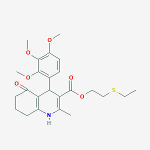 molecular formula C24H31NO6S B5156749 2-(ethylthio)ethyl 2-methyl-5-oxo-4-(2,3,4-trimethoxyphenyl)-1,4,5,6,7,8-hexahydro-3-quinolinecarboxylate 