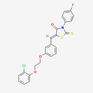 molecular formula C24H17ClFNO3S2 B5156756 5-{3-[2-(2-chlorophenoxy)ethoxy]benzylidene}-3-(4-fluorophenyl)-2-thioxo-1,3-thiazolidin-4-one 