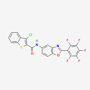 3-chloro-N-[2-(pentafluorophenyl)-1,3-benzoxazol-5-yl]-1-benzothiophene-2-carboxamide