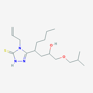 molecular formula C17H31N3O2S B5156789 4-(4-allyl-5-mercapto-4H-1,2,4-triazol-3-yl)-1-isobutoxy-2-octanol 