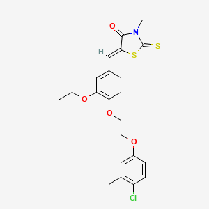 molecular formula C22H22ClNO4S2 B5156840 5-{4-[2-(4-chloro-3-methylphenoxy)ethoxy]-3-ethoxybenzylidene}-3-methyl-2-thioxo-1,3-thiazolidin-4-one 