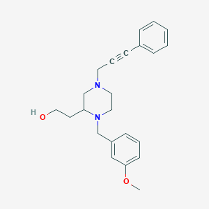 molecular formula C23H28N2O2 B5156848 2-[1-(3-methoxybenzyl)-4-(3-phenyl-2-propyn-1-yl)-2-piperazinyl]ethanol 