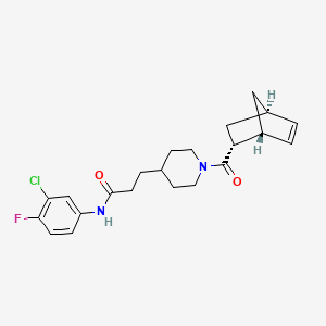 molecular formula C22H26ClFN2O2 B5156883 3-{1-[(1R*,2R*,4R*)-bicyclo[2.2.1]hept-5-en-2-ylcarbonyl]-4-piperidinyl}-N-(3-chloro-4-fluorophenyl)propanamide 
