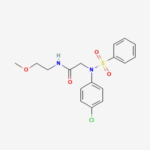 molecular formula C17H19ClN2O4S B5156911 N~2~-(4-chlorophenyl)-N~1~-(2-methoxyethyl)-N~2~-(phenylsulfonyl)glycinamide 