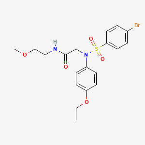 molecular formula C19H23BrN2O5S B5156918 N~2~-[(4-bromophenyl)sulfonyl]-N~2~-(4-ethoxyphenyl)-N~1~-(2-methoxyethyl)glycinamide 