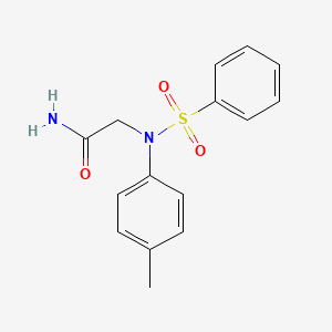 molecular formula C15H16N2O3S B5156922 N~2~-(4-methylphenyl)-N~2~-(phenylsulfonyl)glycinamide 
