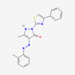3-methyl-1-(4-phenyl-1,3-thiazol-2-yl)-1H-pyrazole-4,5-dione 4-[(2-methylphenyl)hydrazone]