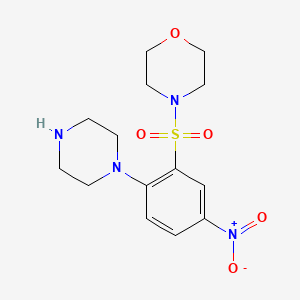 molecular formula C14H20N4O5S B5156969 4-{[5-nitro-2-(1-piperazinyl)phenyl]sulfonyl}morpholine 