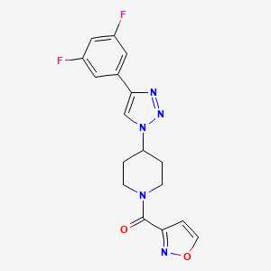 molecular formula C17H15F2N5O2 B5156978 4-[4-(3,5-difluorophenyl)-1H-1,2,3-triazol-1-yl]-1-(3-isoxazolylcarbonyl)piperidine 
