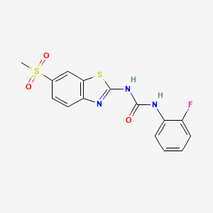 molecular formula C15H12FN3O3S2 B5156979 N-(2-fluorophenyl)-N'-[6-(methylsulfonyl)-1,3-benzothiazol-2-yl]urea 