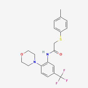 molecular formula C20H21F3N2O2S B5157021 2-[(4-methylphenyl)thio]-N-[2-(4-morpholinyl)-5-(trifluoromethyl)phenyl]acetamide 